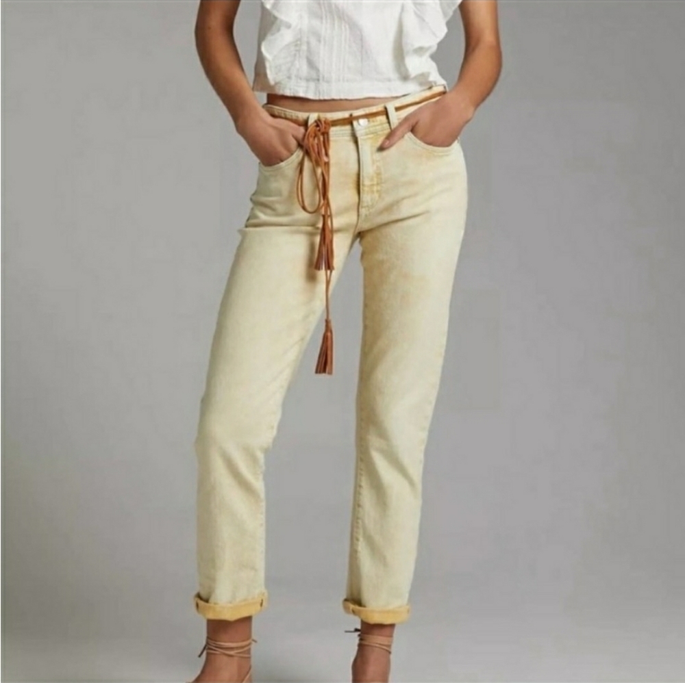 PILCRO The Slim Boyfriend Jeans Yellow Acid Wash 29 P